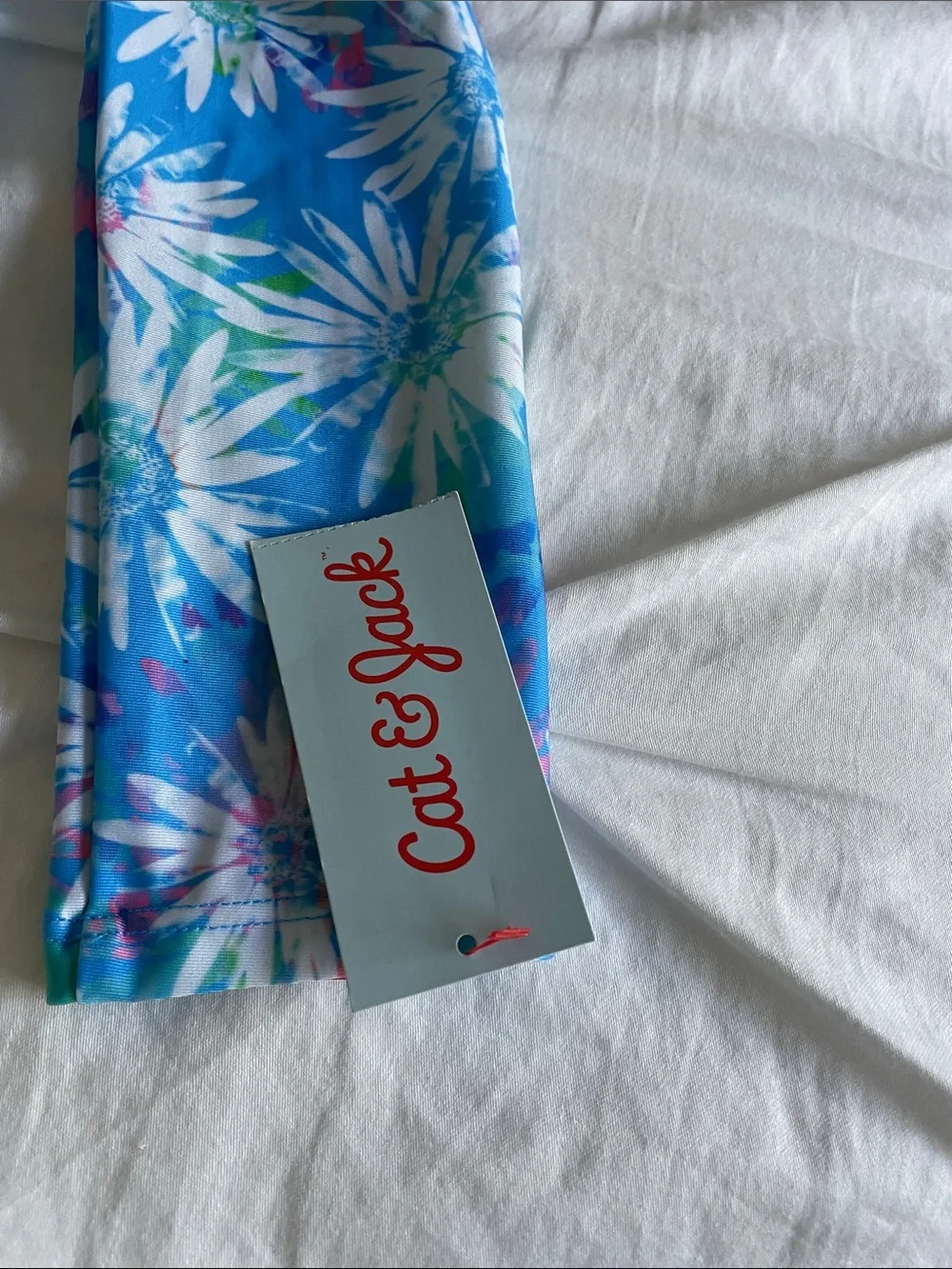 Cat & Jack Blue Floral Long-Sleeve One-Piece Swimsuit